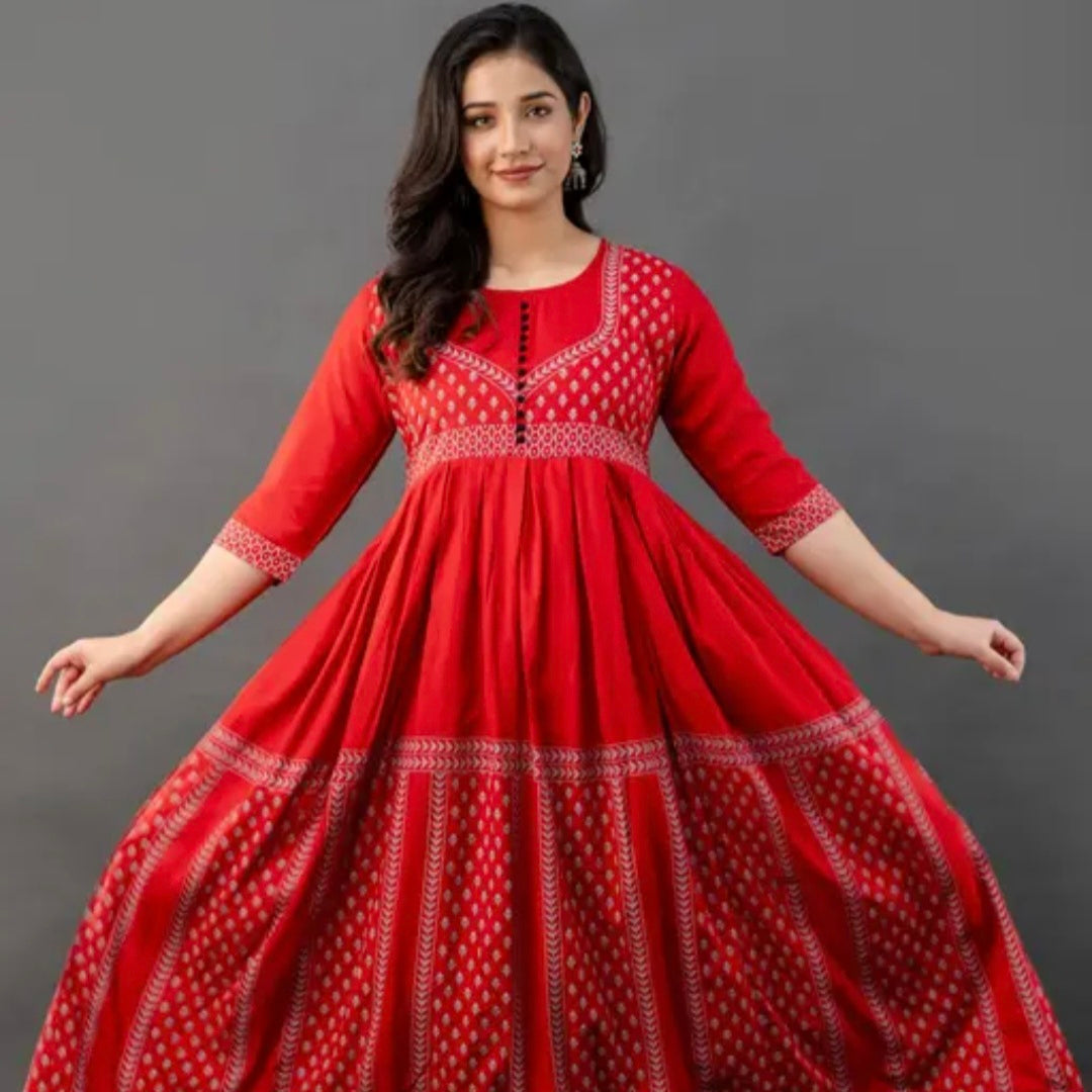 Women's Rayon Anarkali Kurti