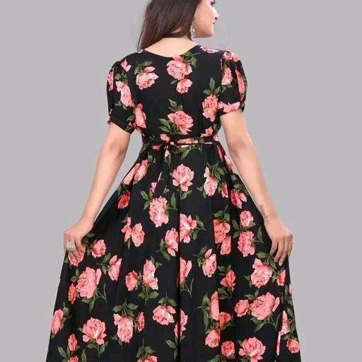 Polyster/Crepe fabric-Kurti Aanarkali