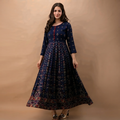 Women's Printed Anarkali Kurti with Jari Work| 3/4 Sleeve