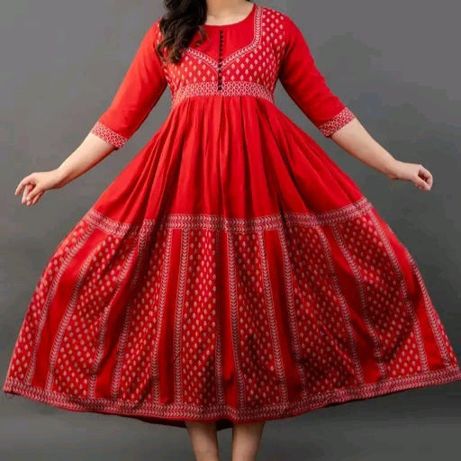 Women's Rayon Anarkali Kurti