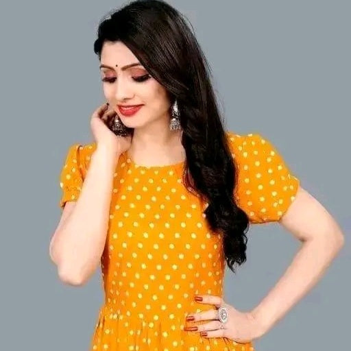 Polyster/Crepe fabric-Kurti Aanarkali