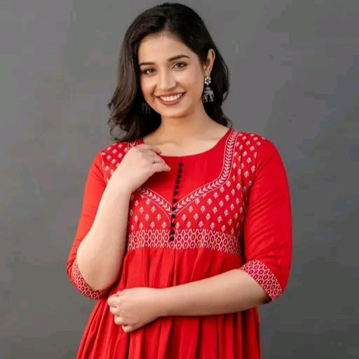 Women's Rayon Anarkali Kurti