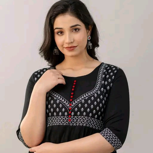 Chitrarekha Rayon Printed Anarkali Kurti for Women