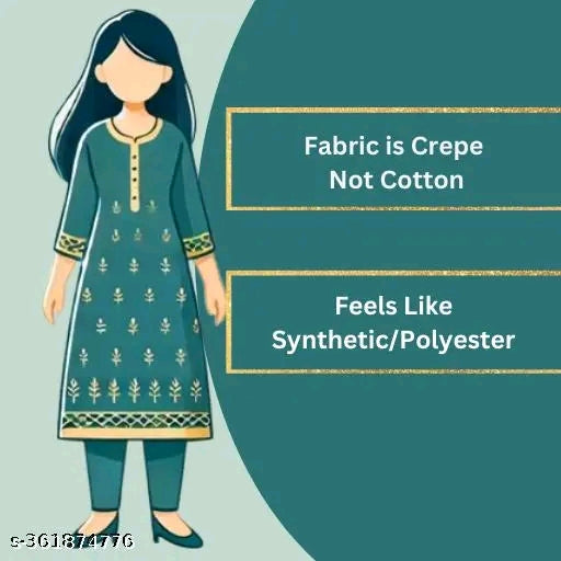 Polyster/Crepe fabric-Kurti Aanarkali