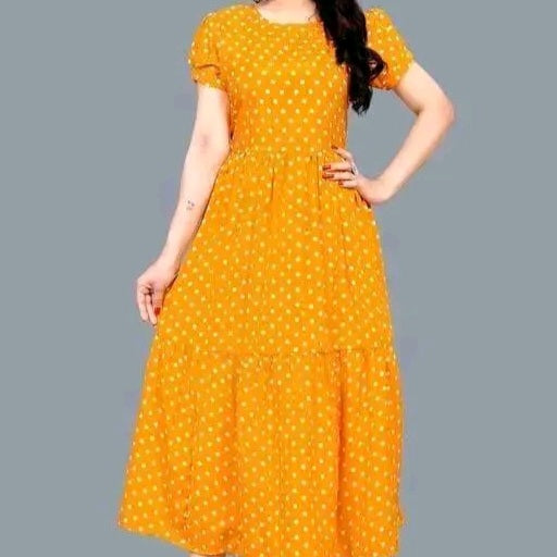 Polyster/Crepe fabric-Kurti Aanarkali